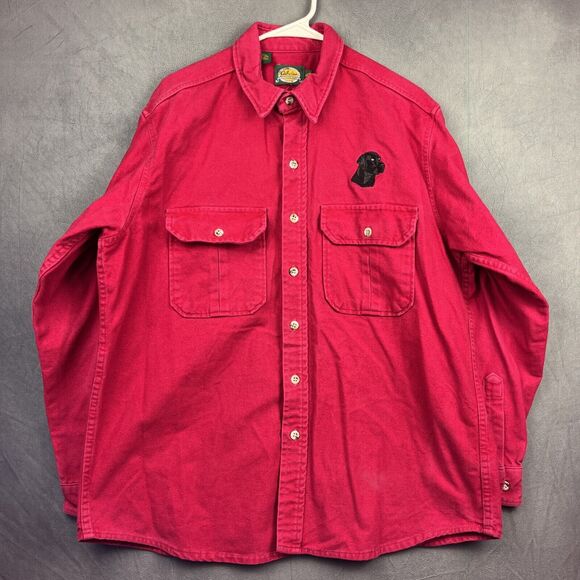 Vintage Cabela’s Brushed Flannel Shacket XL Embroidered Labrador Dog Heavyweight - Picture 1 of 16
